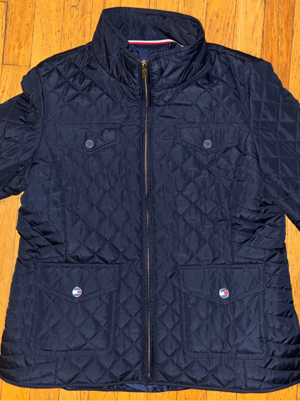 Tommy Hilfiger Women’s Diamond Quilted Jacket - Navy Blue - Large